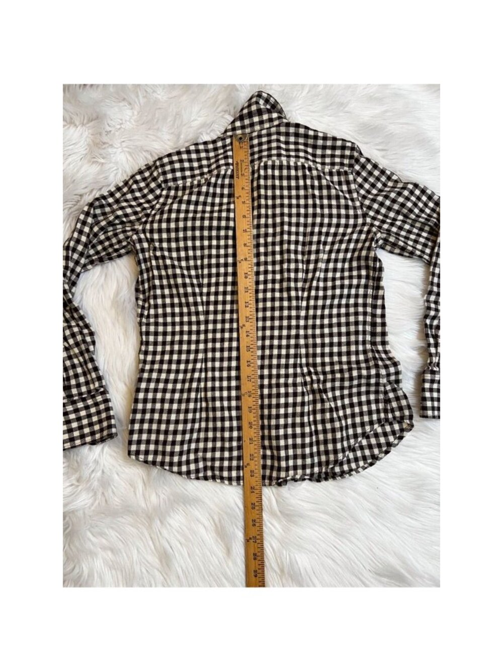 Lauren Ralph Lauren Womens Button Up Shirt S Black White Plaid Long Pockets - Picture 2 of 4